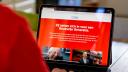 Rookvrije generatie tablet met website interface tekst zij zetten zich in voor een rookvrije generatie