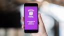 Heppie Eppie mobiel mockup met paars introductie scherm