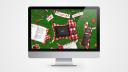 Desktop mockup met interface van een website