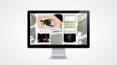 Desktop mockup met interface van een website